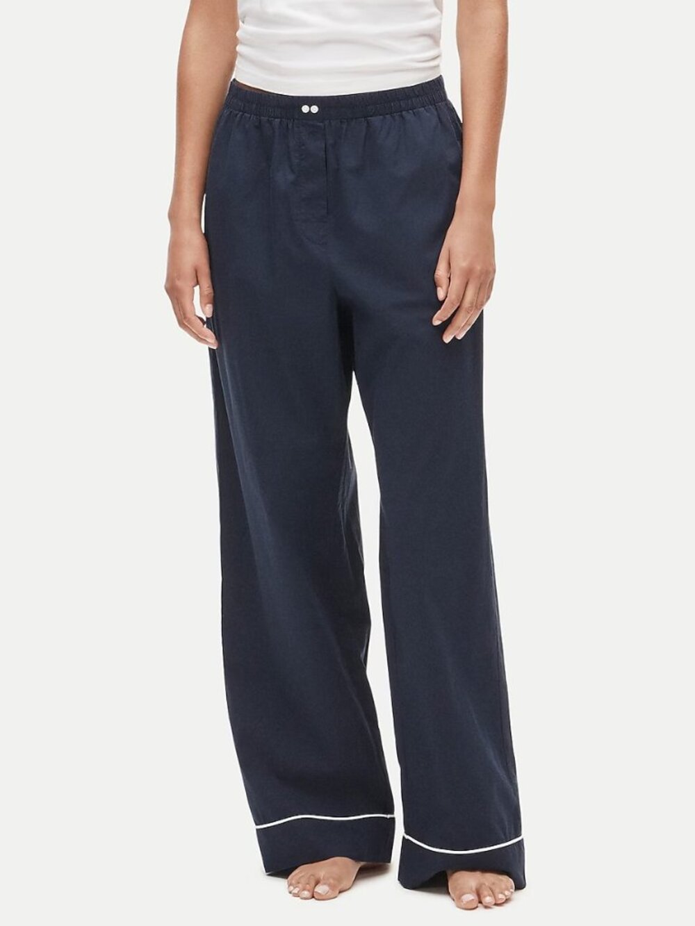 J. Crew Classic Pajama Pant in End-on-End Cotton Navy